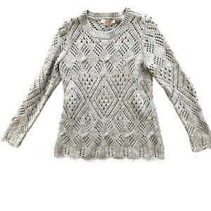 Loft Gray Knit Sweater, Womens Size Small, 10% Wool